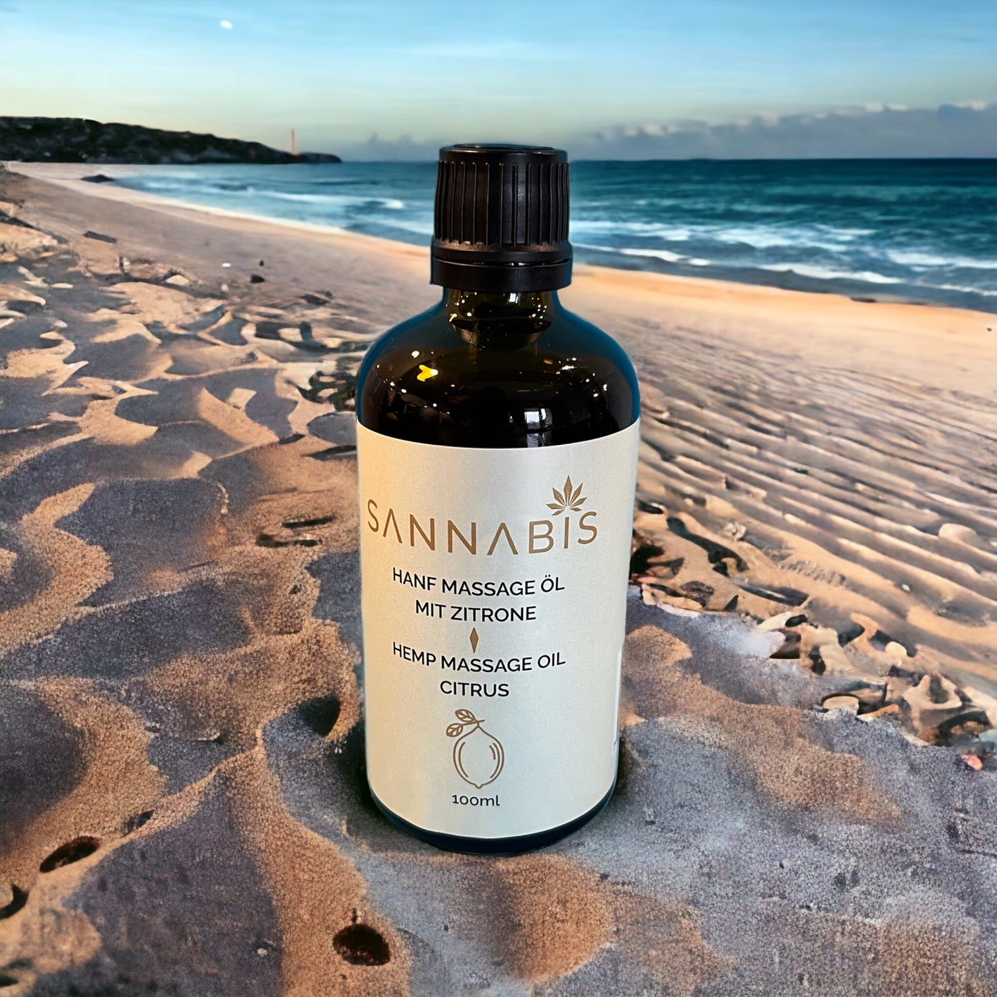 Sannabis Hanf Massage Öl mit Zitrone
