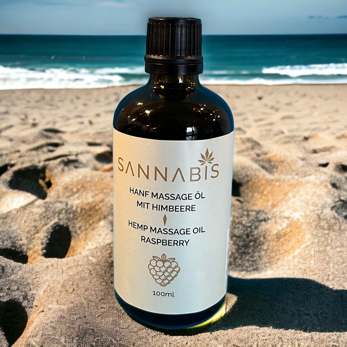 Sannabis Hanf Massage Öl mit Himbeeren