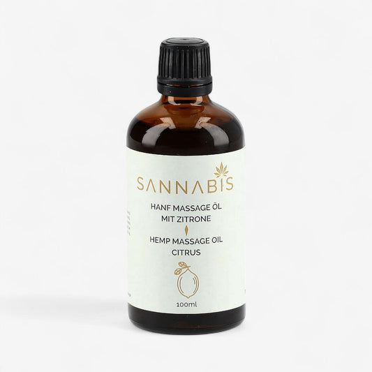 Sannabis Hanf Massage Öl mit Zitrone