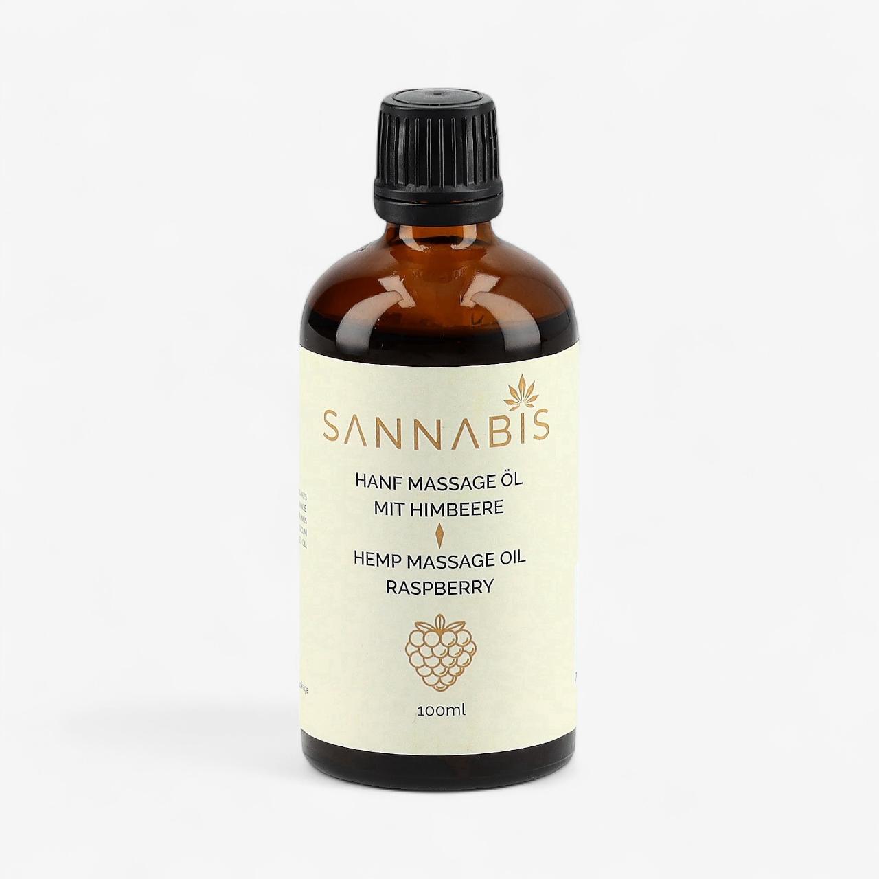 Sannabis Hanf Massage Öl mit Himbeeren