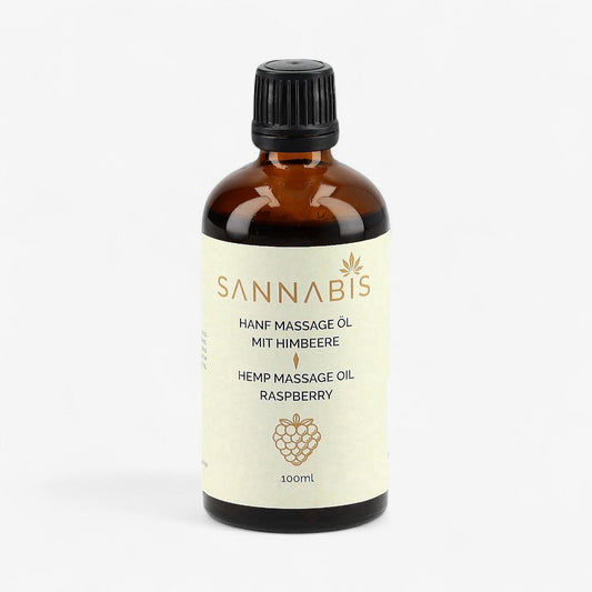 Sannabis Hanf Massage Öl mit Himbeeren
